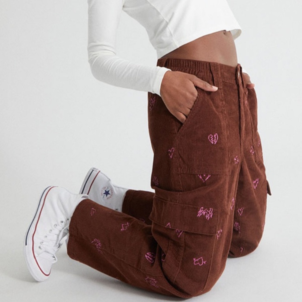 Heartbreaker Corduroy Cargo Elastic Waist Pants